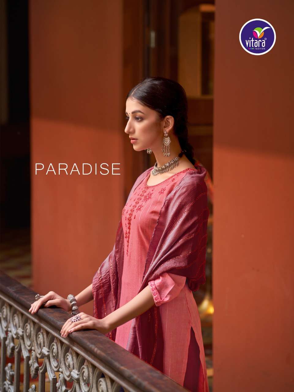 vitara paradise top with pent and dupatta fully stitched 