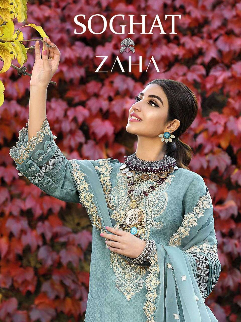 zaha soghat vol 1 georgette heavy work pakistani dresses 