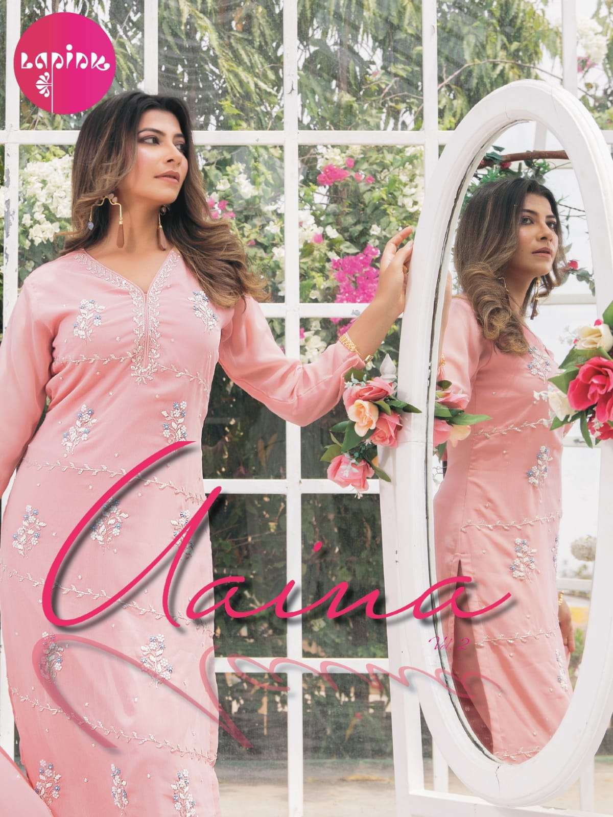 aaina vol 2 by lapink chinon georgette beautiful readymade 3 piece collection