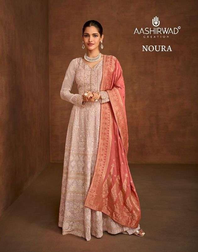 aashirwad noura georgette readymade free size plazzo suit wholesaler