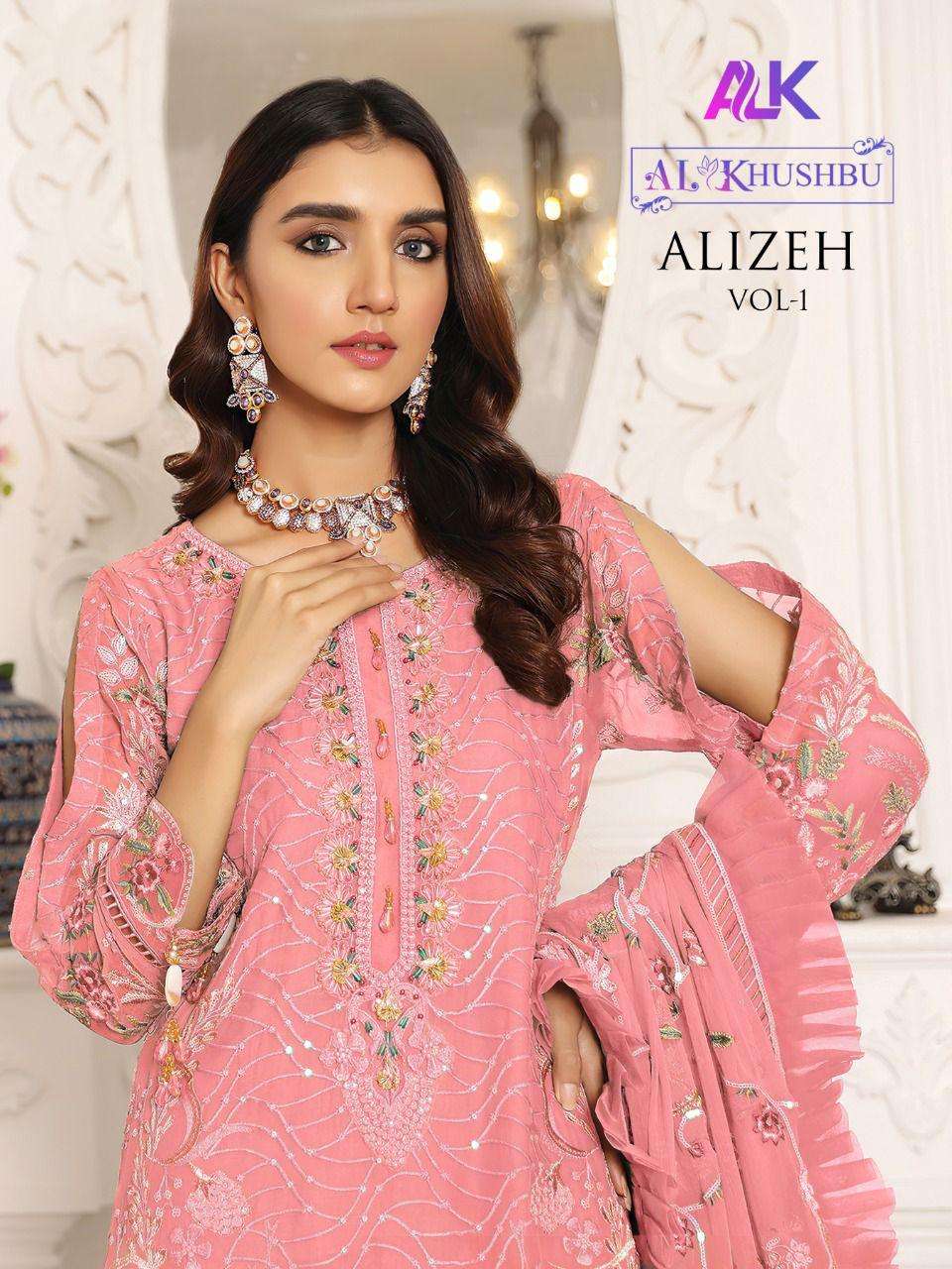 al khushbu present alizeh vol 1 georgette work pakistani dresses