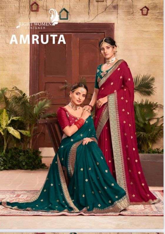 amruta by right women vichitra silk fancy sarees