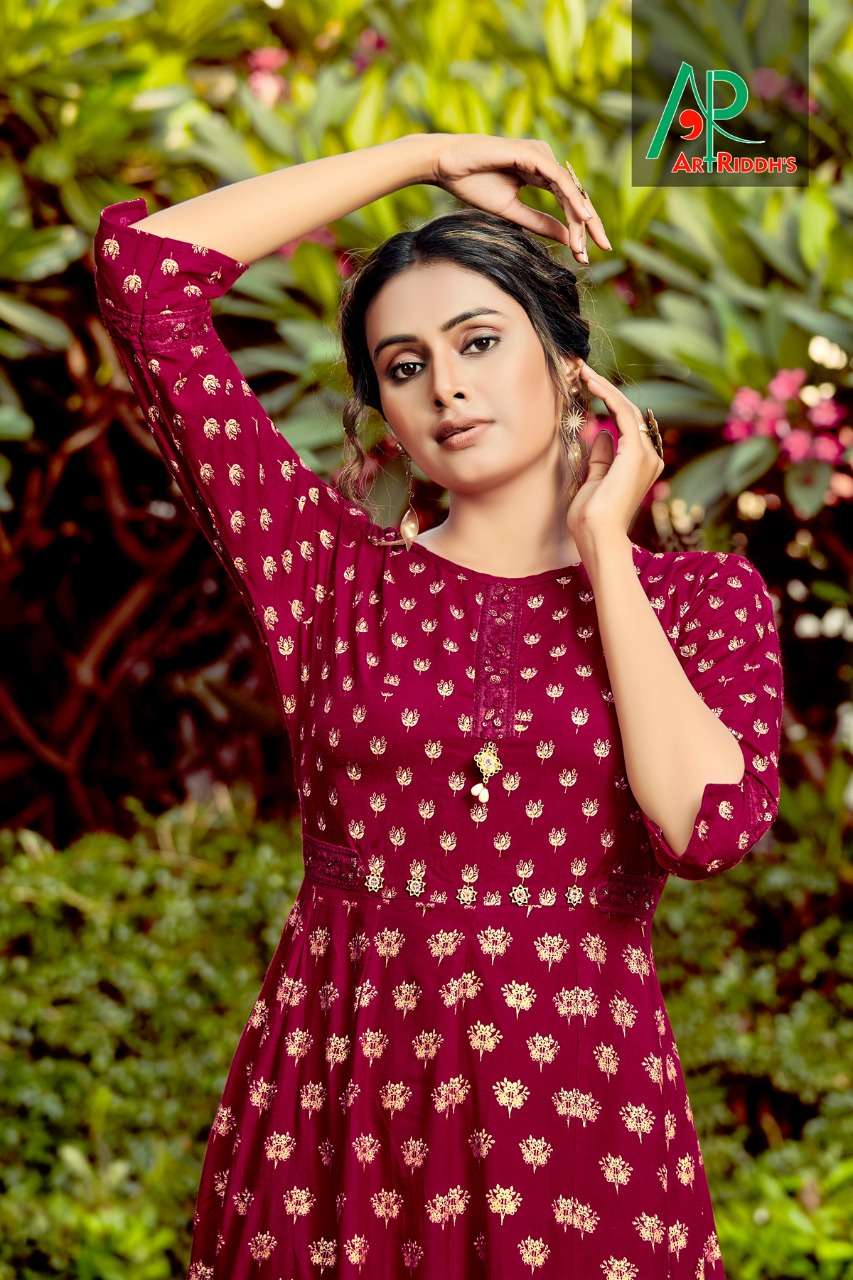 art riddhs kali gowns anarkali rayon combo set of kurti 