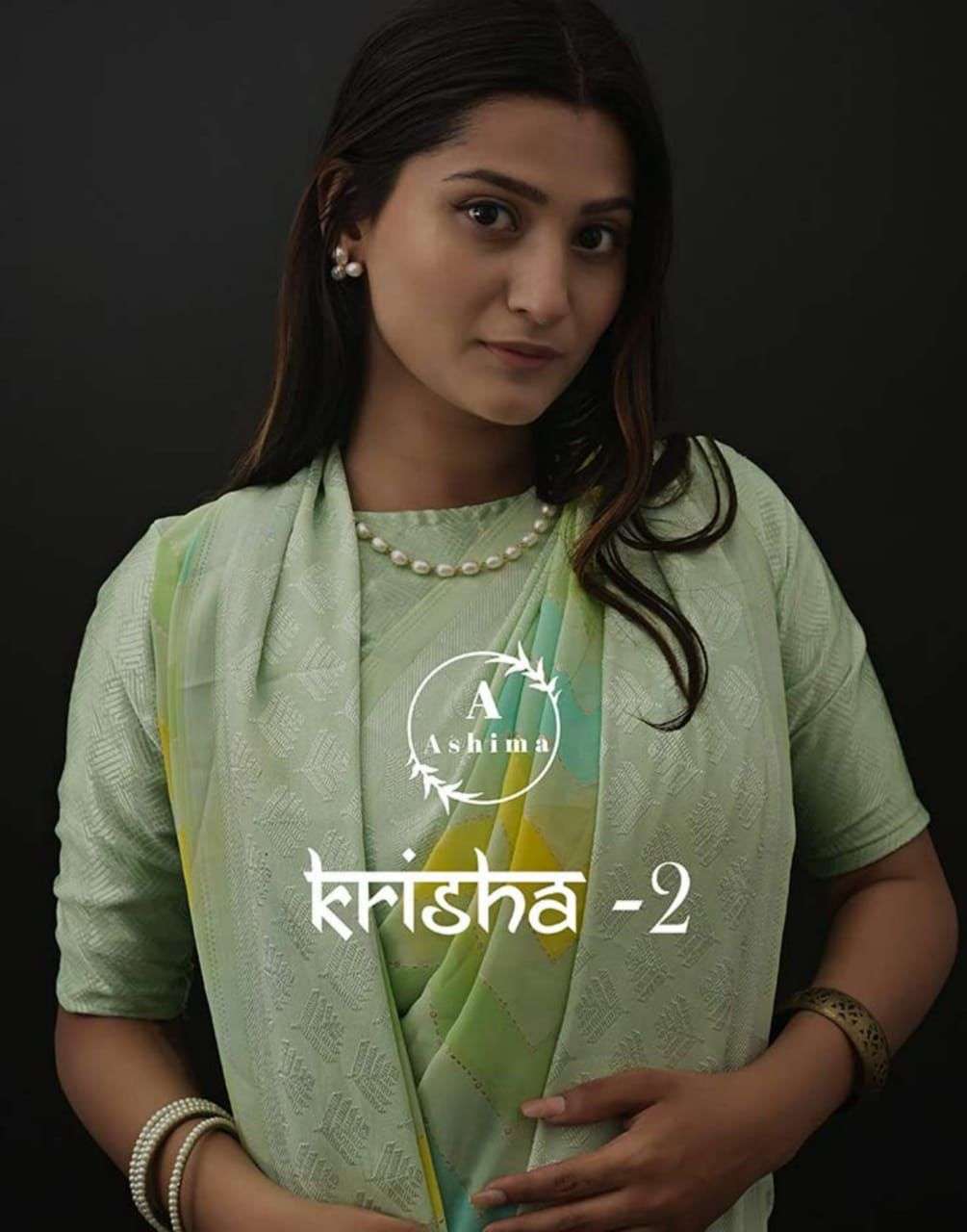 Ashima krisha 2 georgette Jequard fancy border sarees collection in surat