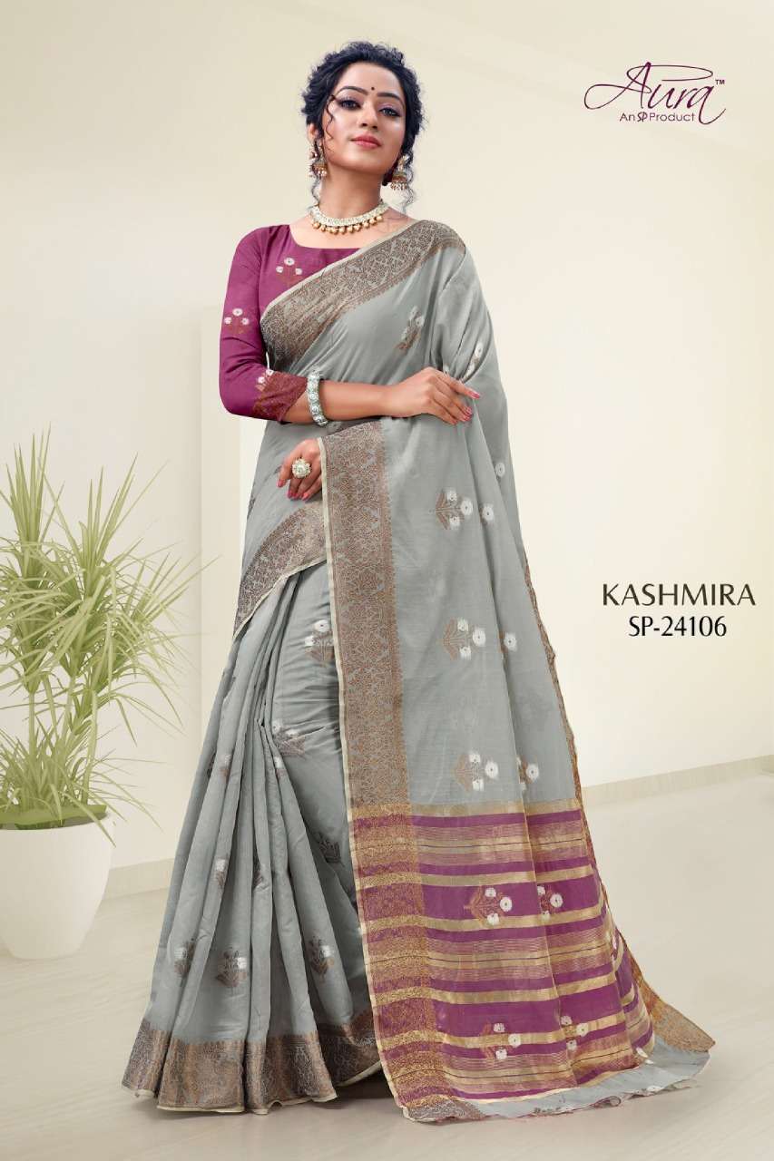 Aura kashmira soft cotton fancy sarees collection