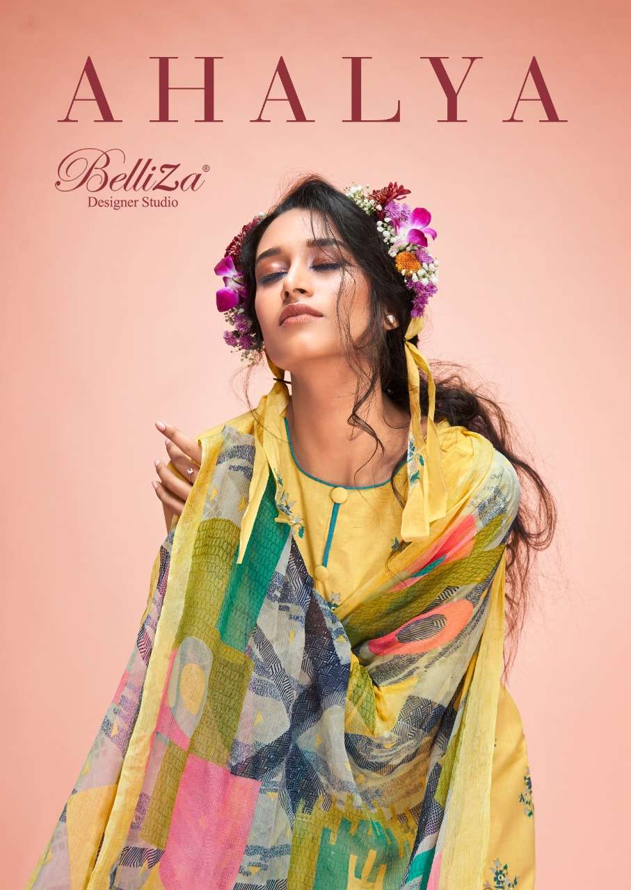 belliza ahalya cotton digital printed summer wear dress materials