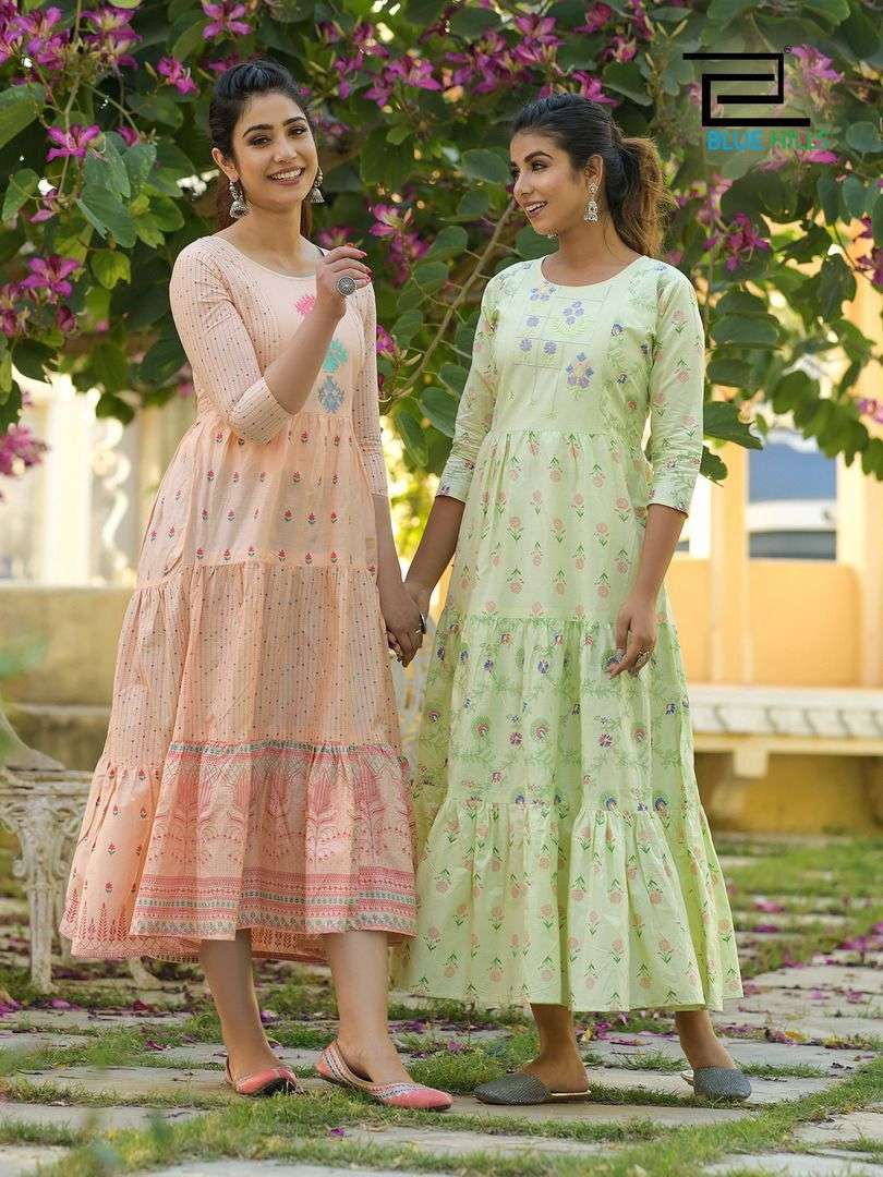 blue hills livik vol 11 cotton gown pattern kurtis 