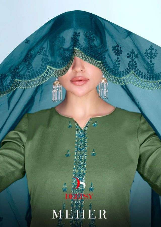 deepsy meher silk with embroidery designer suits