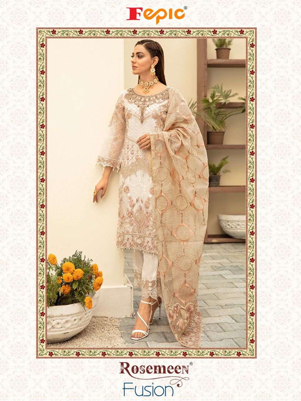 fepic fusion georgette pakistani heavy work salwar kameez