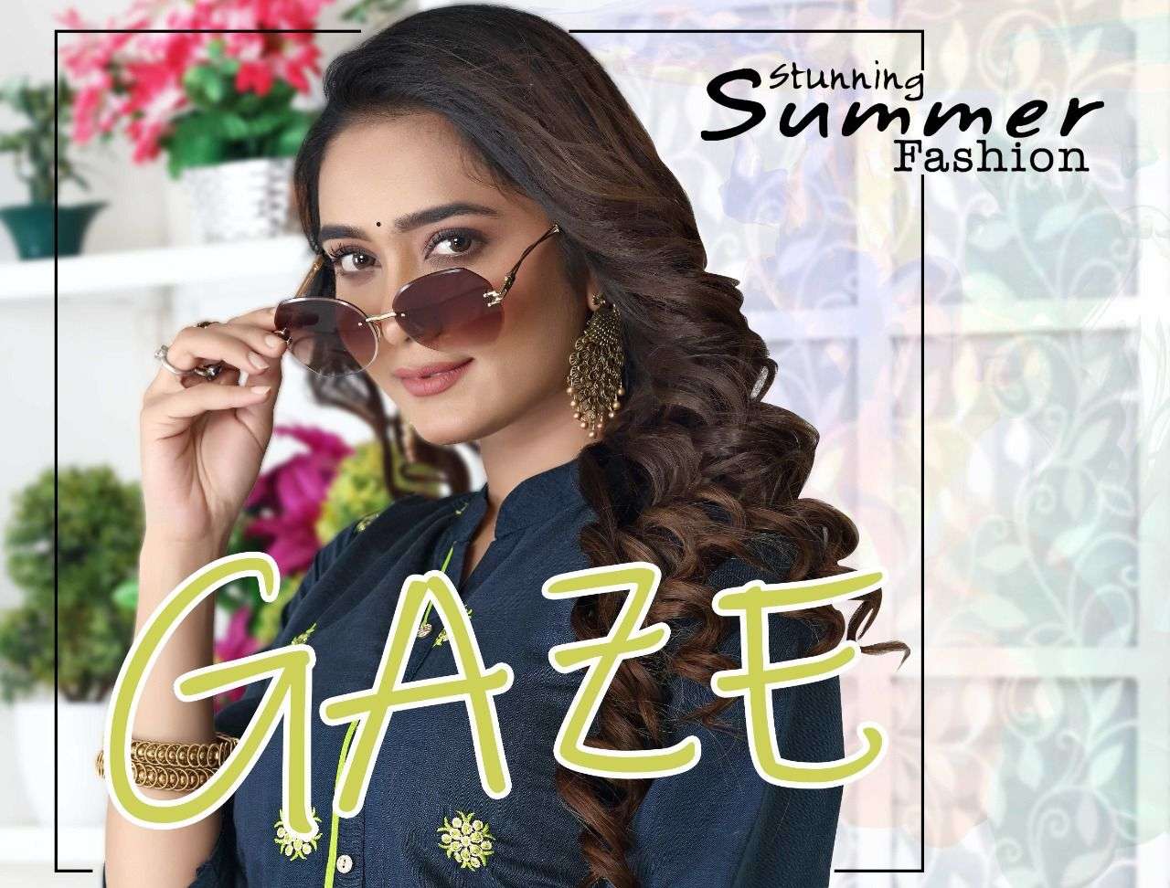 Gaze HEAVY RAYON Embroidered  in both top and palazzo KURTI CATALOG WHOLESALER BEST RATE