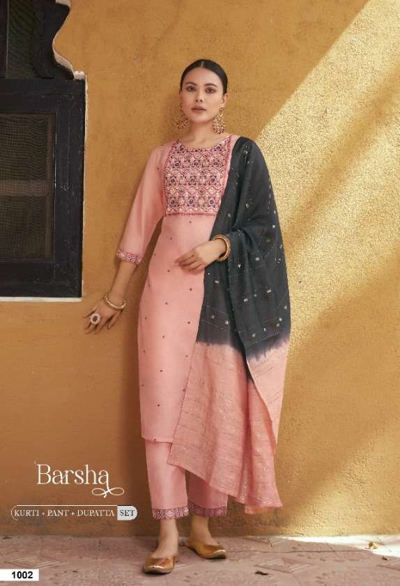 global local barsha kurti with pant and dupatta set 