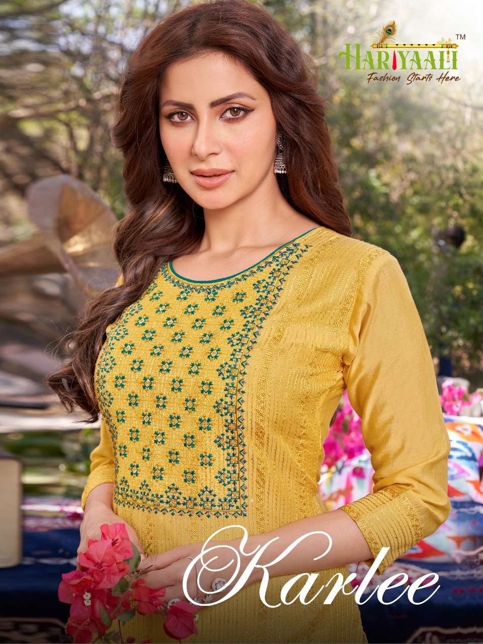 hariyaali karlee viscose silk fancy kurti at krishna creation