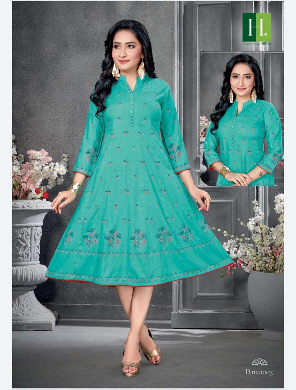 hirwa masakali rayon readymade kurti at lowest cost online 