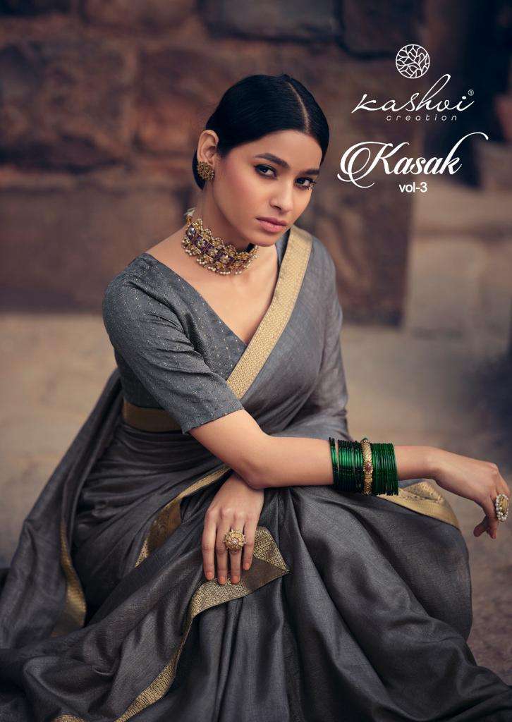 kasak vol 3 by kashvi dola silk fancy saree supplier