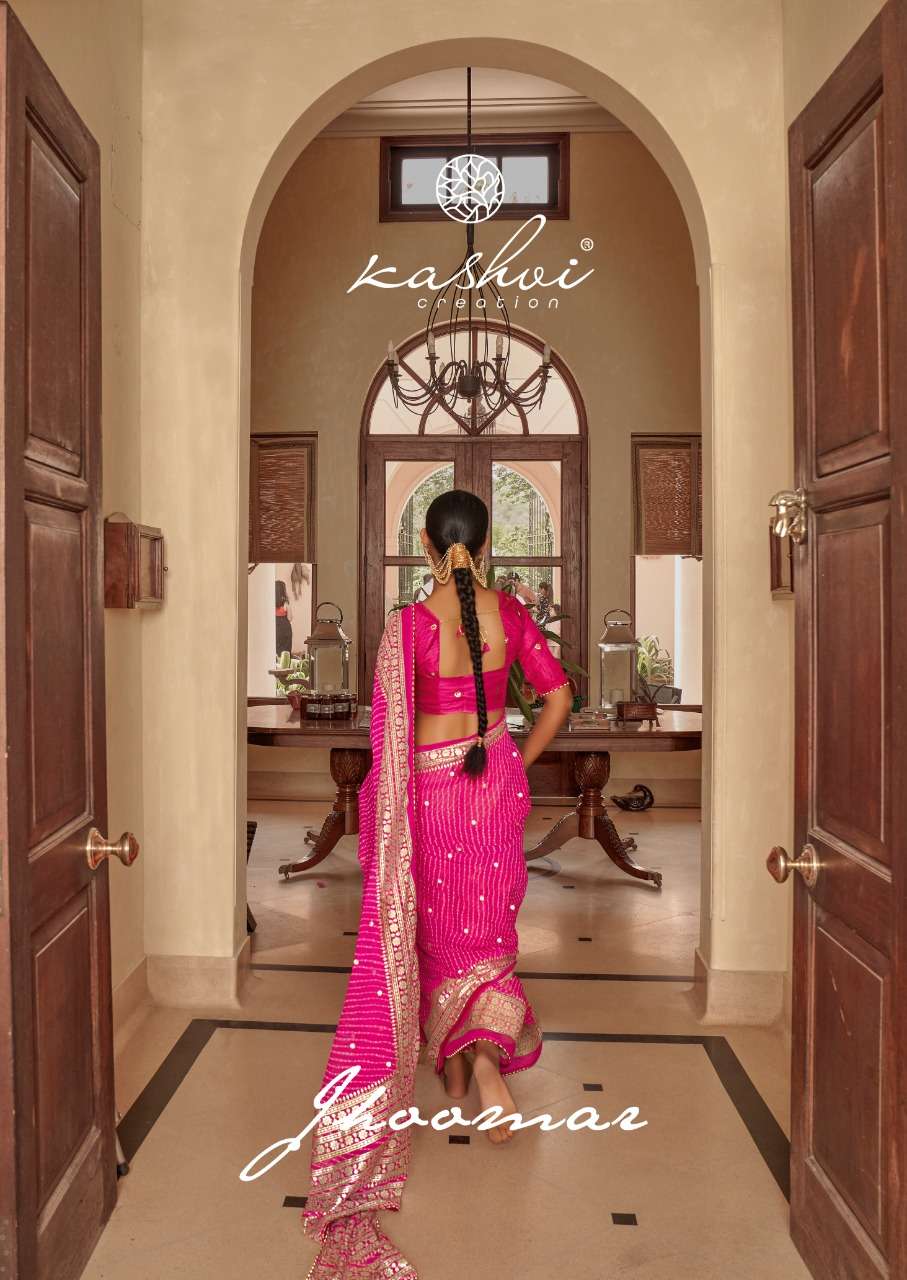 kashvi jhoomar lehariya georgette sarees supplier 
