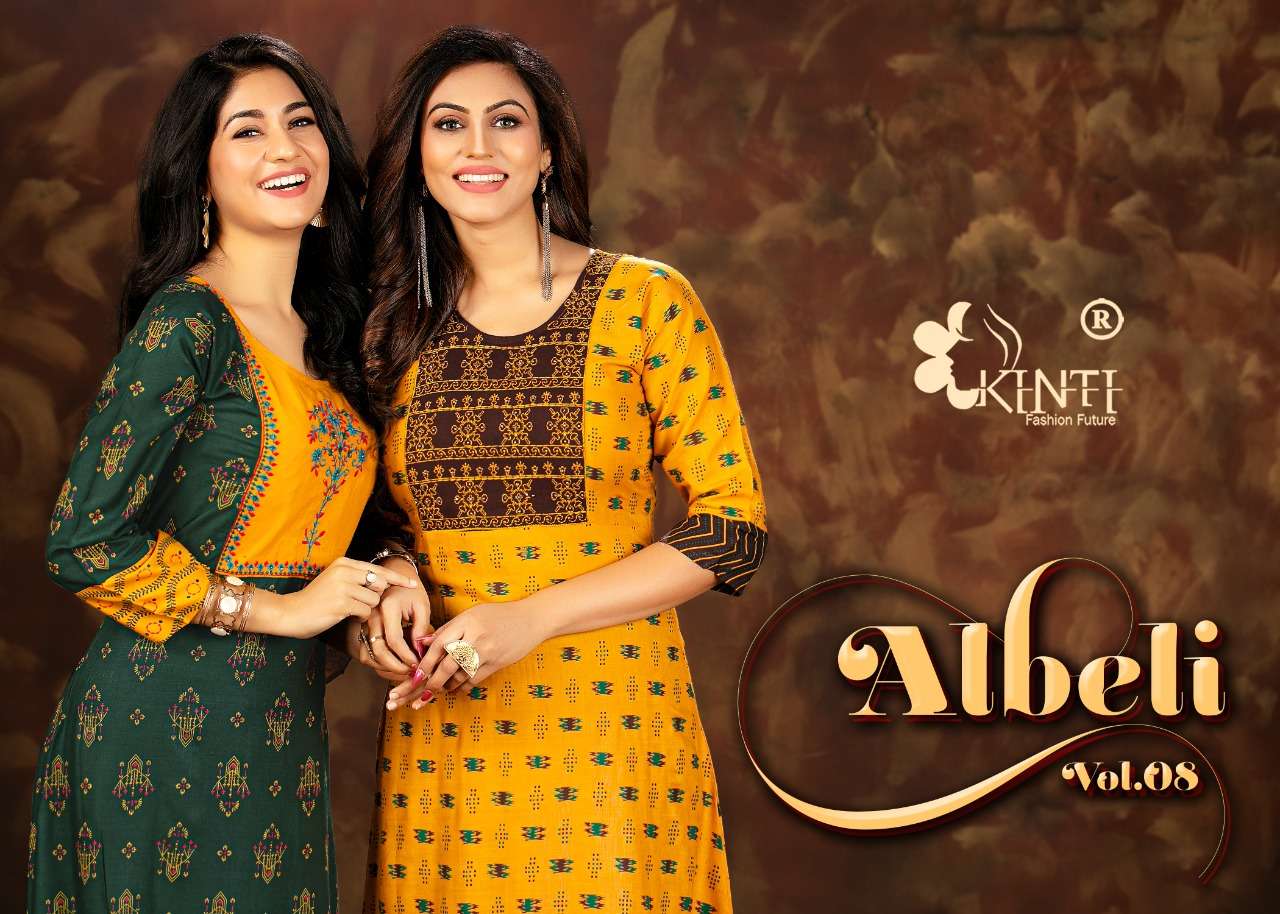 kinti albeli rayon flair style kurti seller 