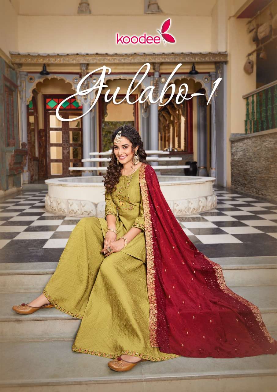 Koodee launch gulabo 1 fancy kurti pant with dupatta
