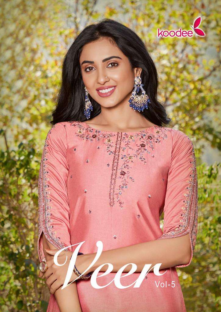 koodee veer vol 5 modal viscose khatli work designer kurti