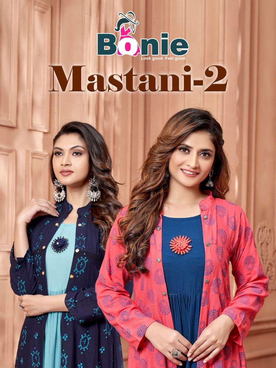 MASTANI 2 BY BONIE HEAVY RAYON LONG KURTI CATALOG WHOLESLAER BEST RATE