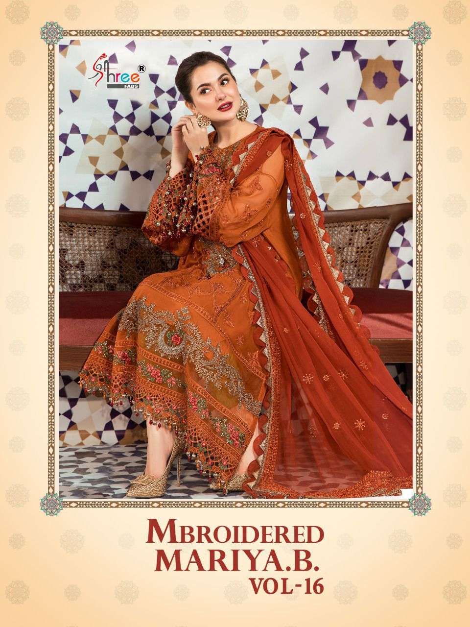 mbroidered maria b vol 16 by shree fabs georgette pakistani dresses
