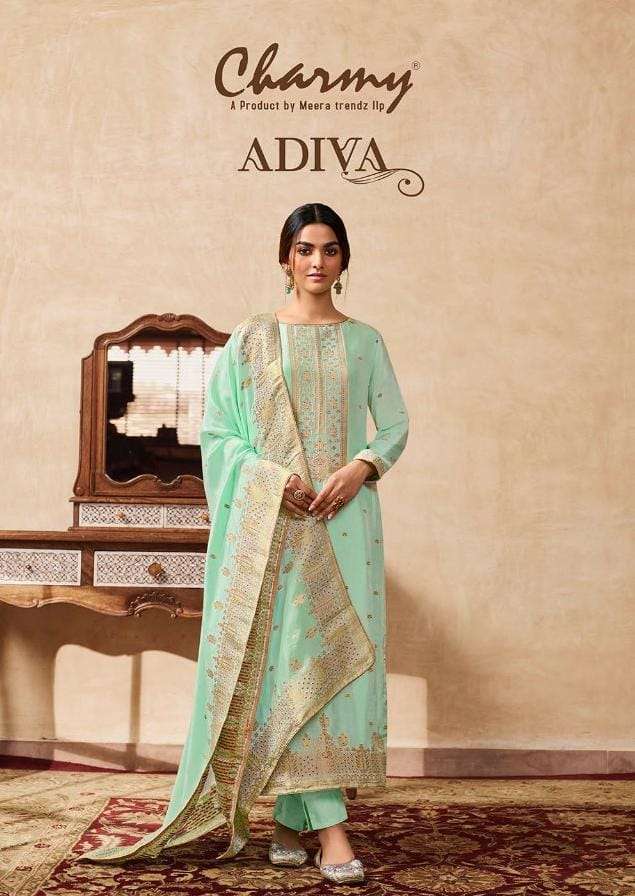 meera trendz charmy adiva muslin silk fancy dress materials at best rate 