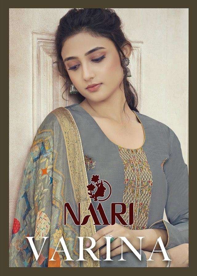 naari launch varina pure muslin silk with heavy embroidery work style salwar kameez