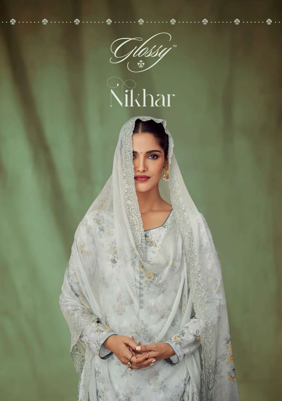 nikhar by glossy cotton jacquard fancy salwar kameez