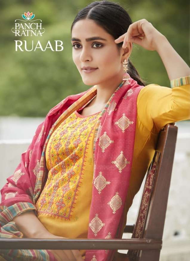 panch ratna ruaab cotton satin casual dress materials