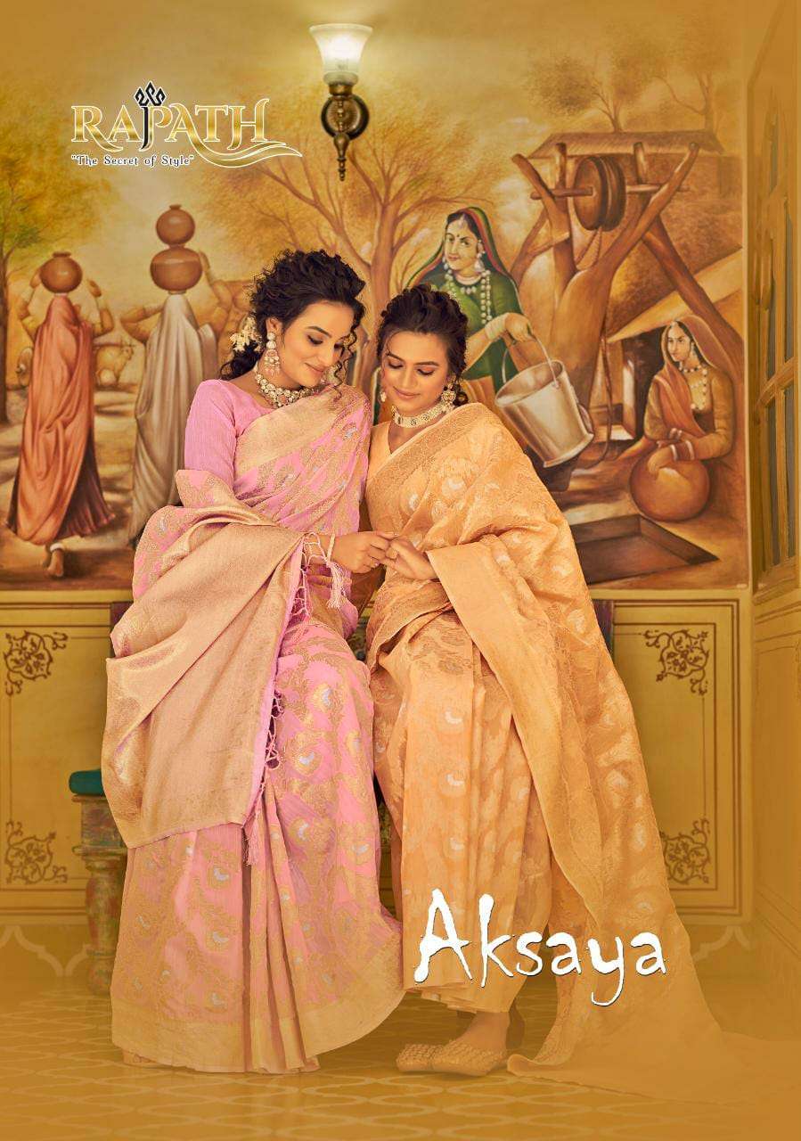 rajpath aksaya pure linen weaving sarees authorized supplier 