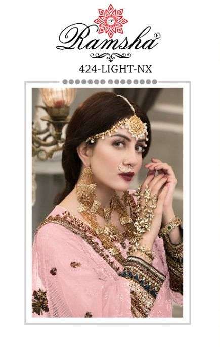 ramsha 424 light nx georgette embroidery pakistani dresses