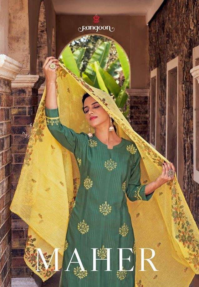 rangoon maher fancy kurti with bottom & dupatta