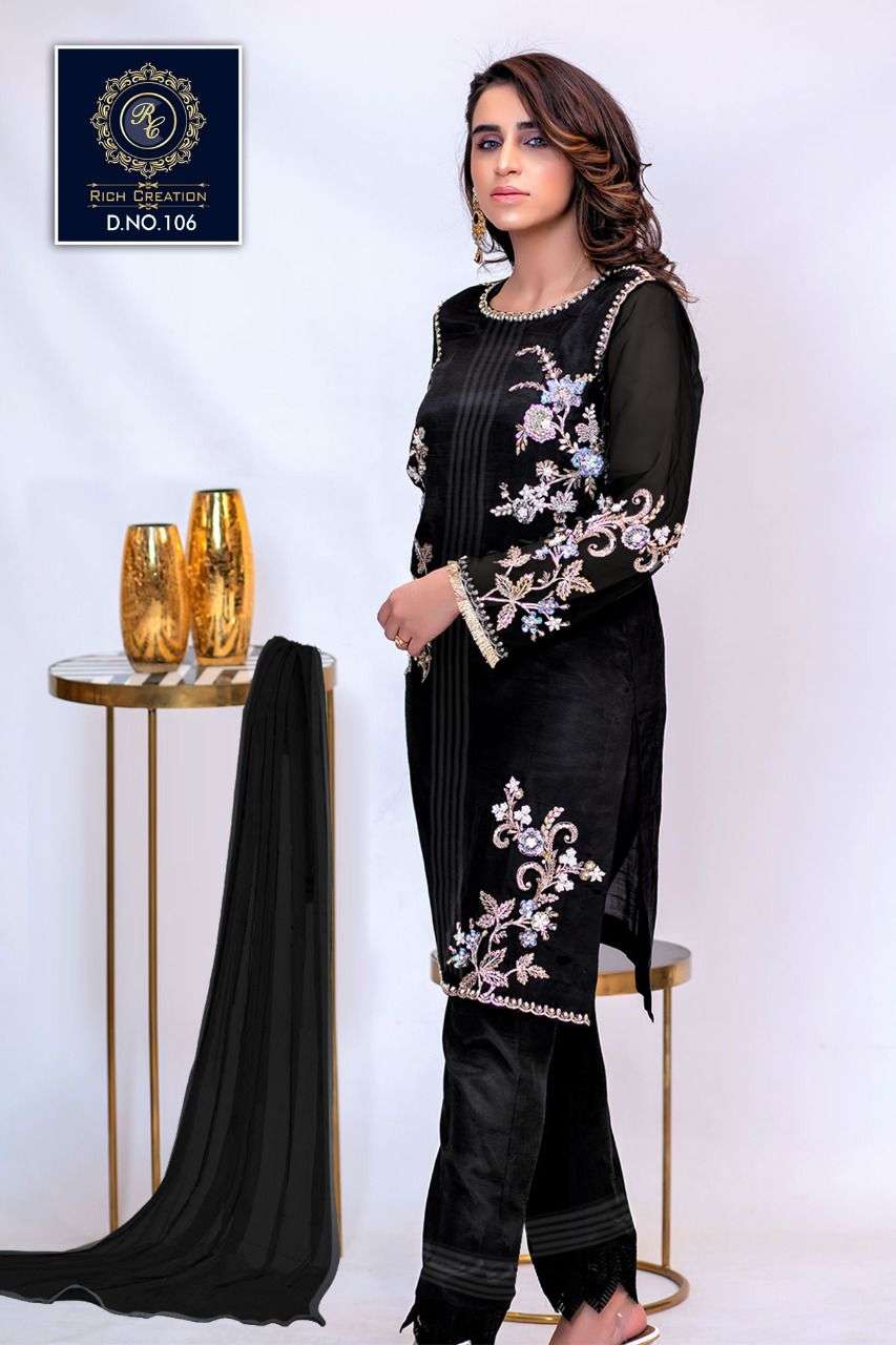 rich creation d no 106 georgette pakistani readymade suits