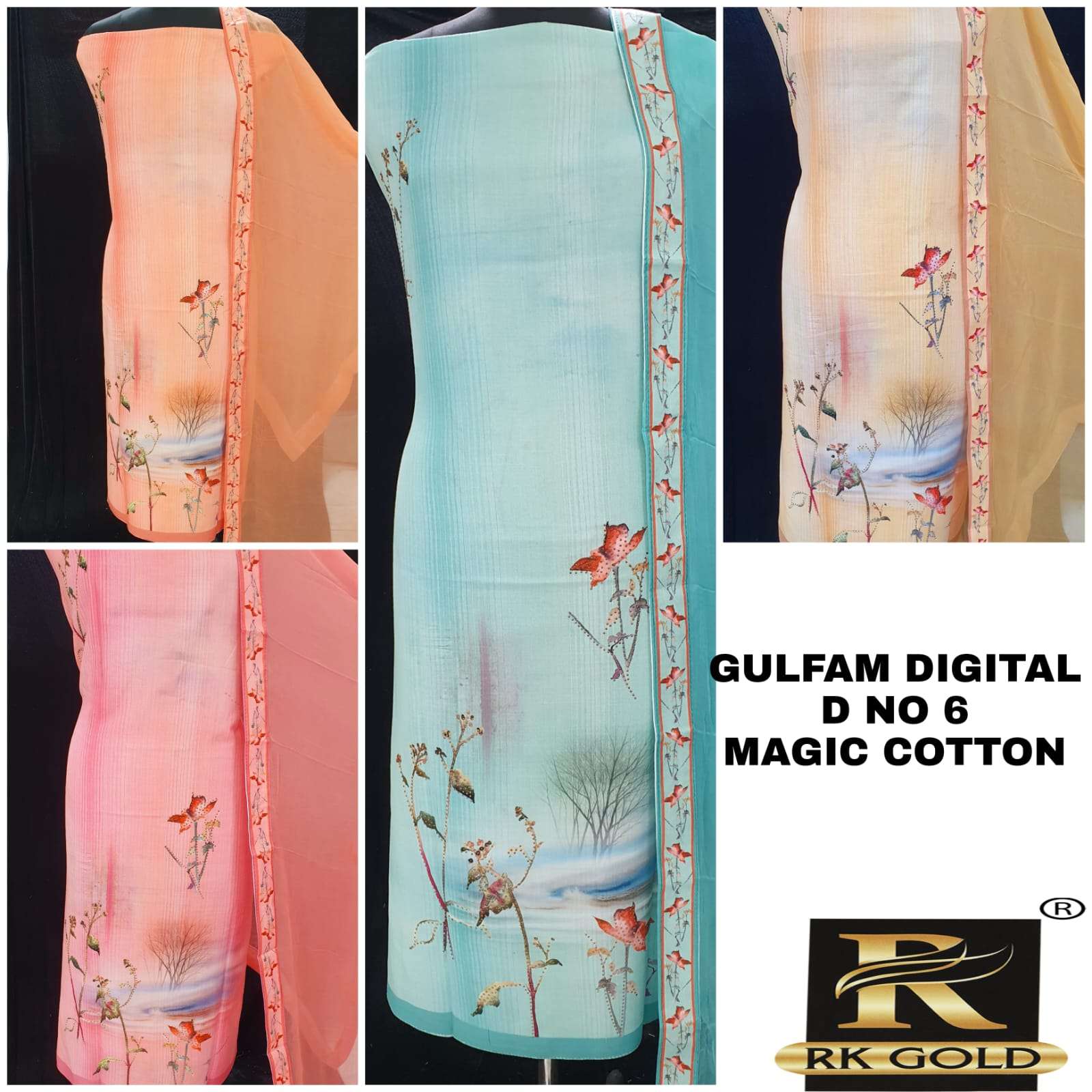 rk gold gulfam non catalo printed suits 
