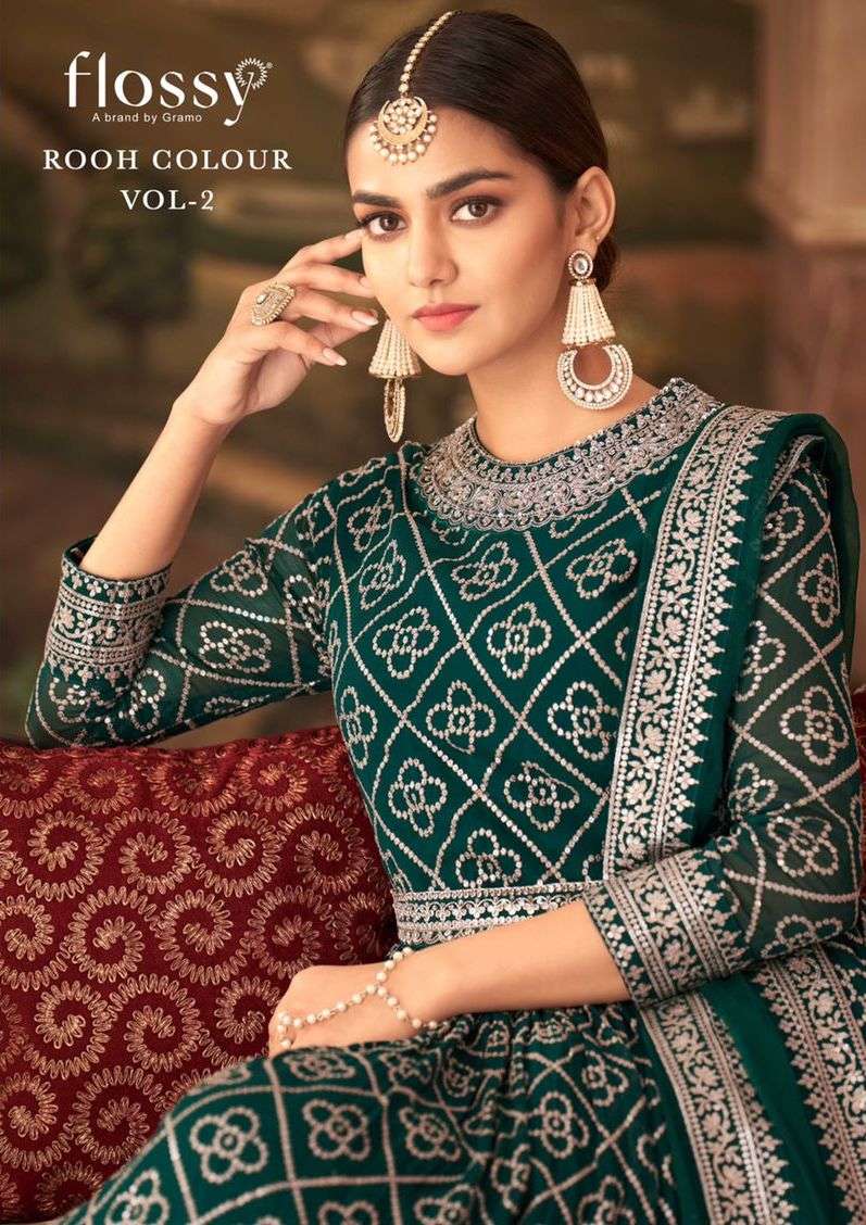 rooh colour vol 2 by flossy georgette long readymade party style suits