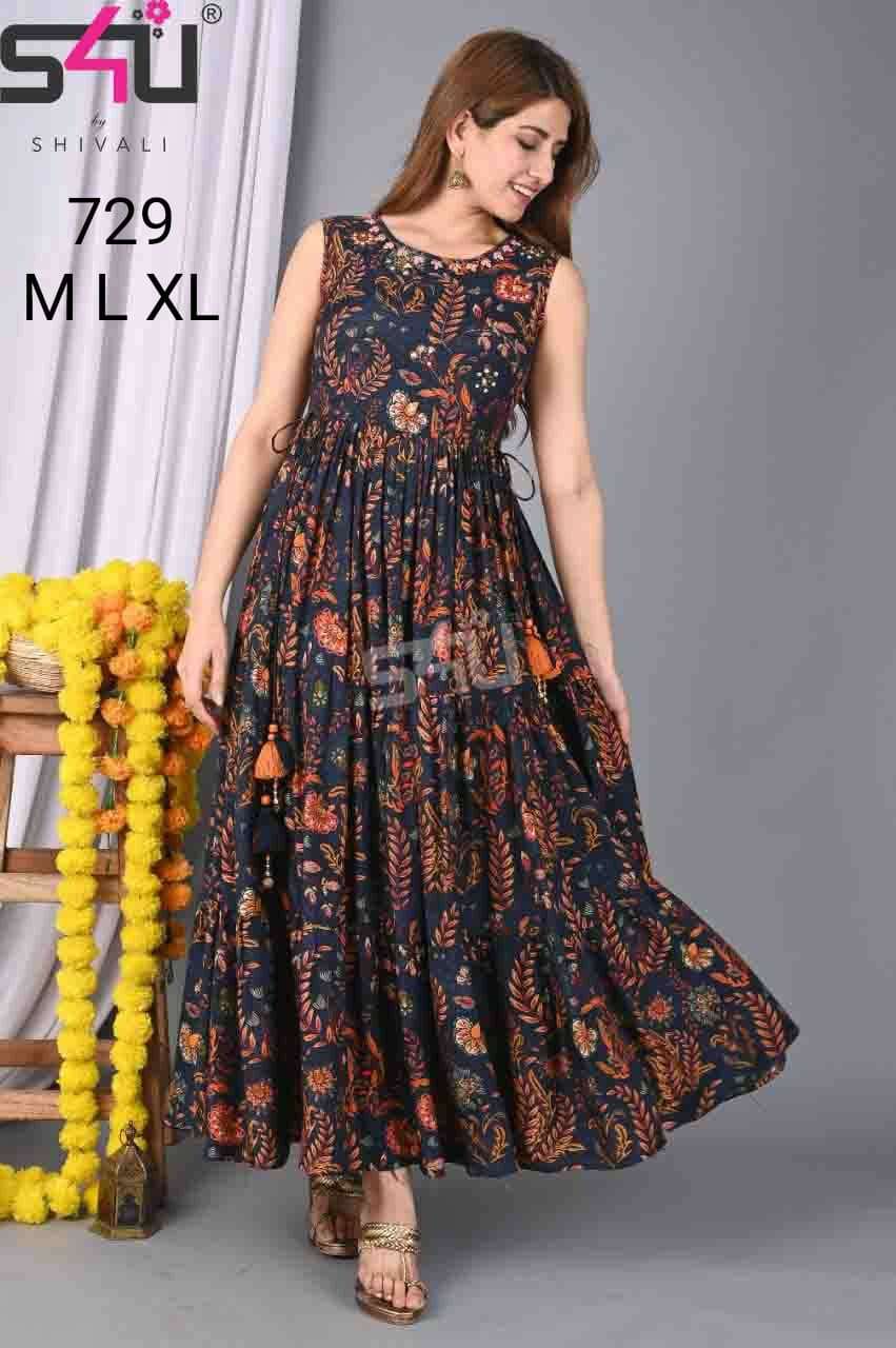 s4u 729 design combo set of flair style kurti 