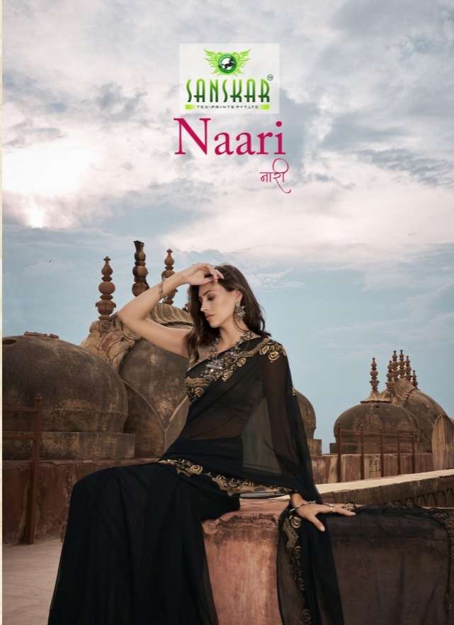 sanskar naari pure chiffon designer sarees collection in surat
