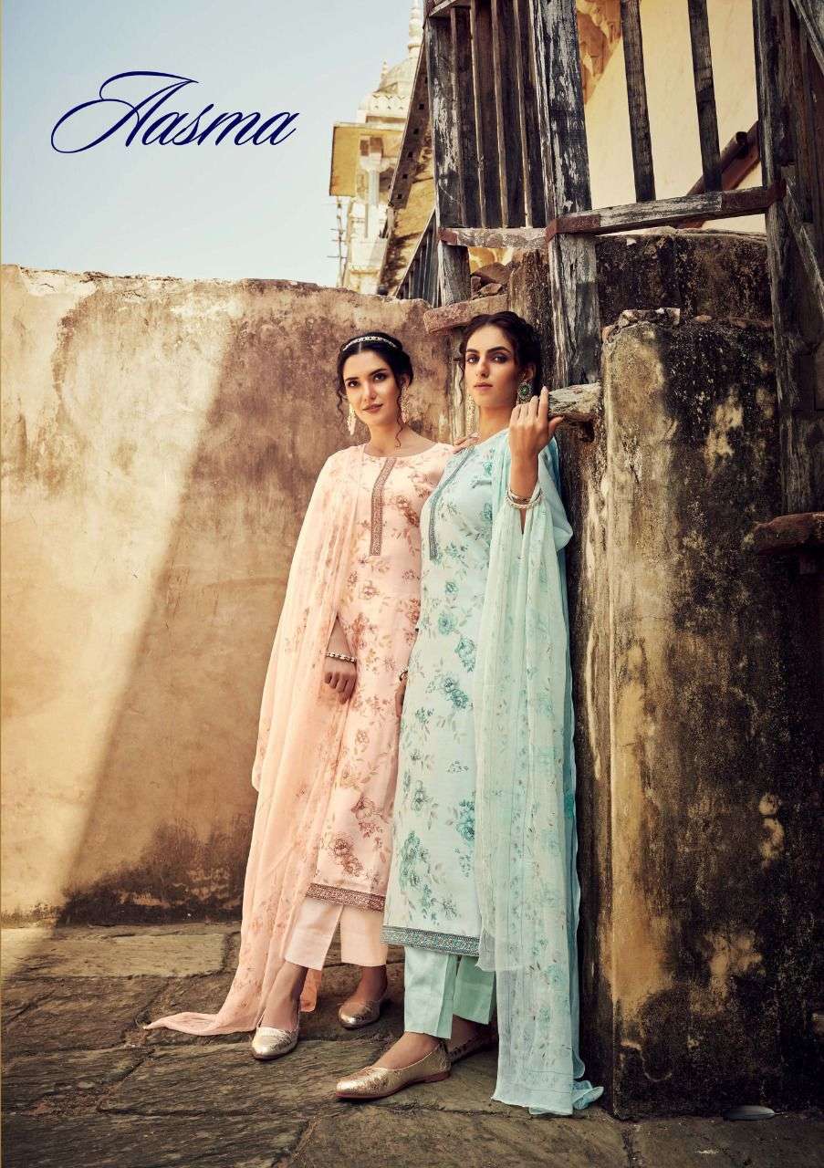 sargam aasma pure cotton silk foil prints with embroidery tie & border fancy salwar kameez 