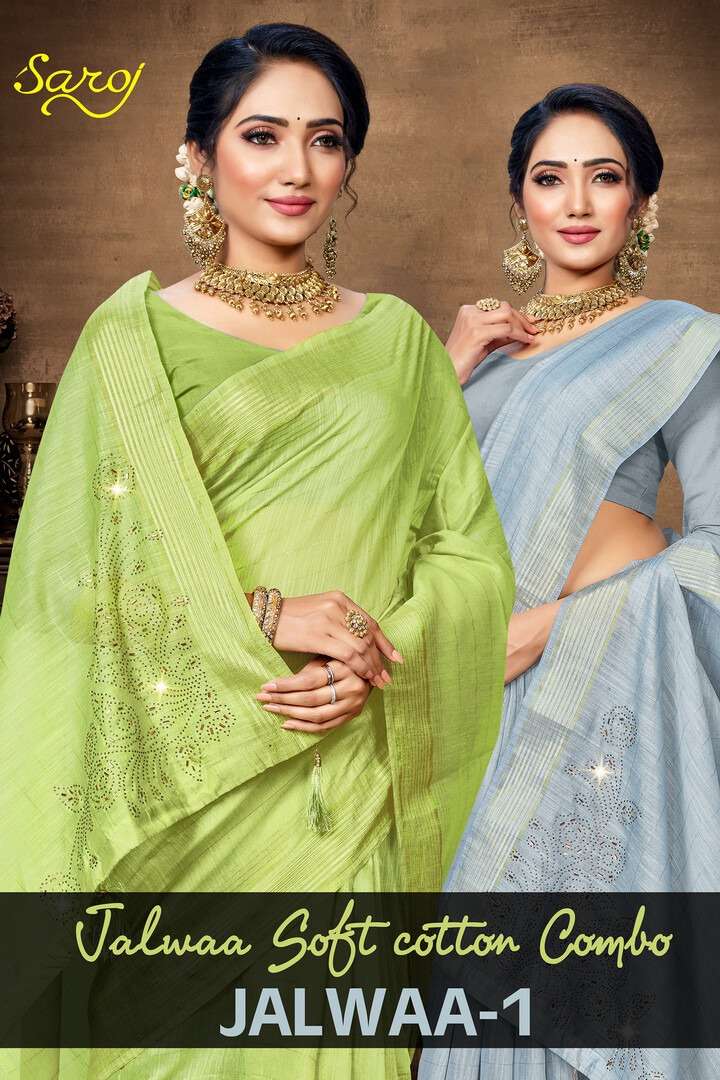 saroj jalwaa linen cotton casual saree collection