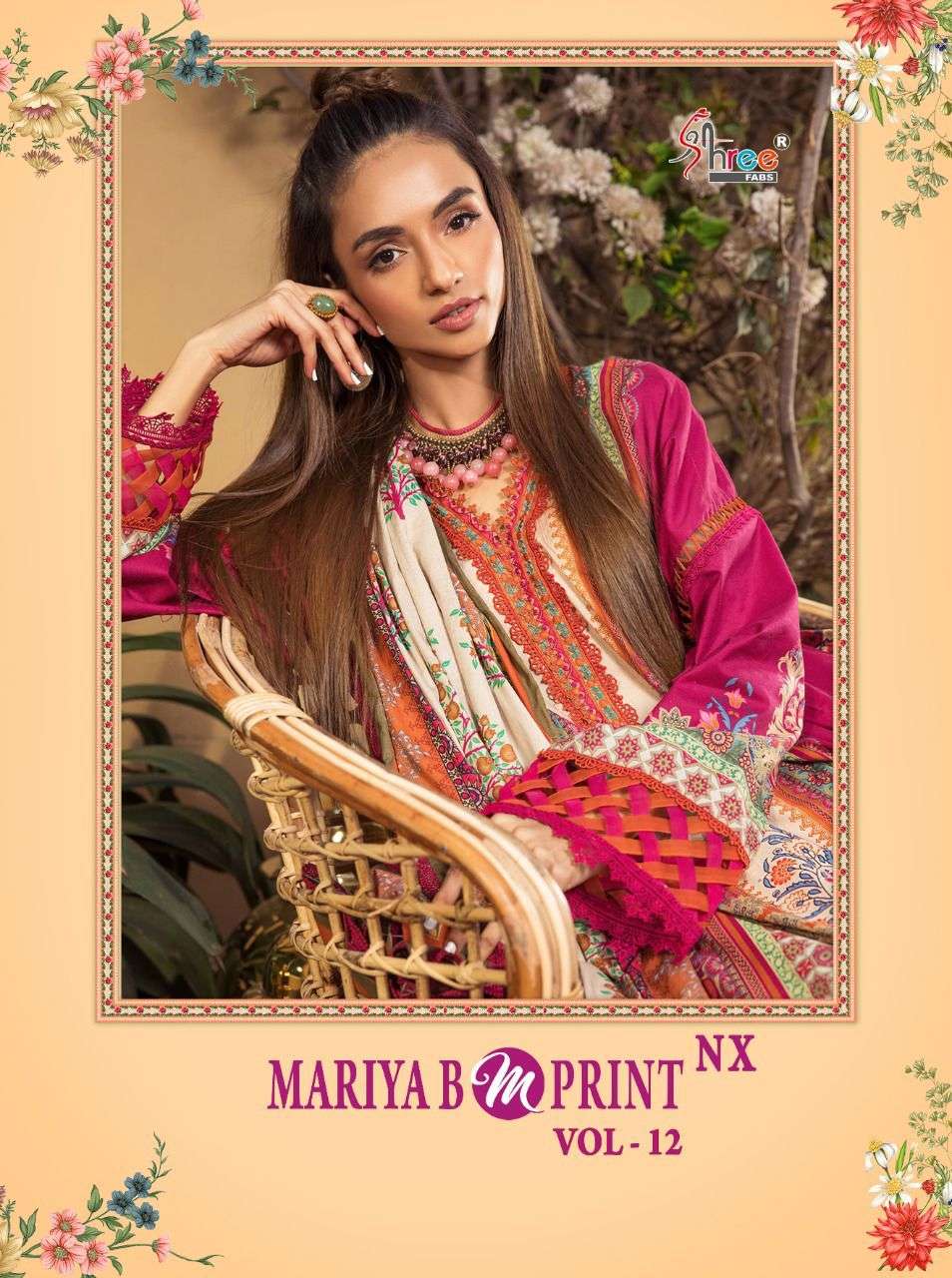 shree fab mariab m print vol-12 nx cotton pakistani salwar kameez