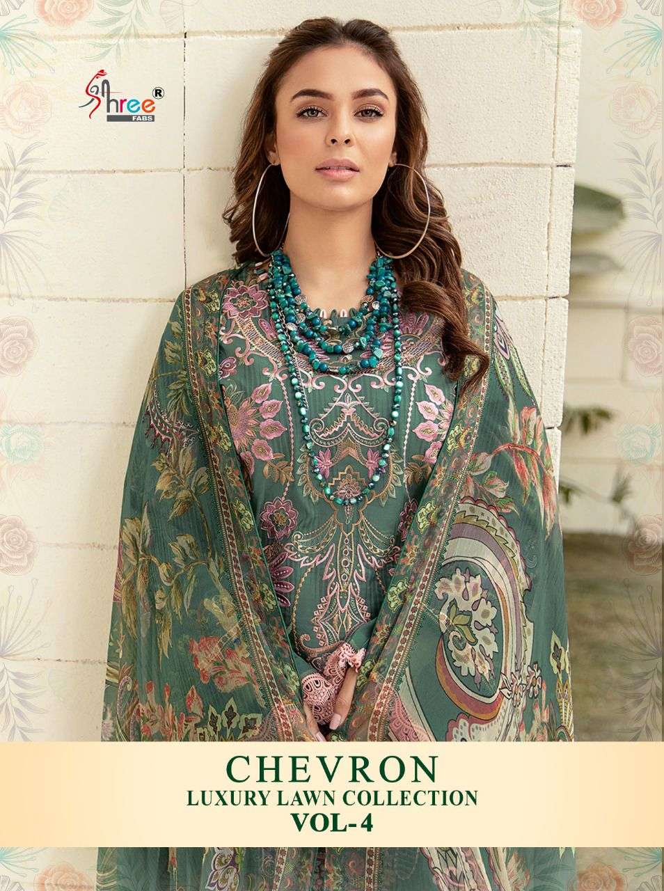 shree fabs chevron luxury lawn vol 4 cotton pakistani dresses