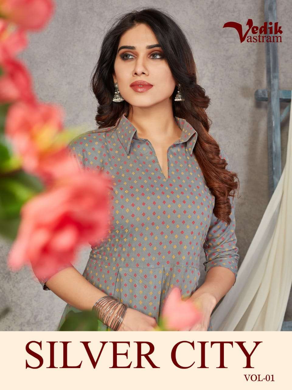 silver city vol 1 by vedik vastram rayon daily wear gown collection