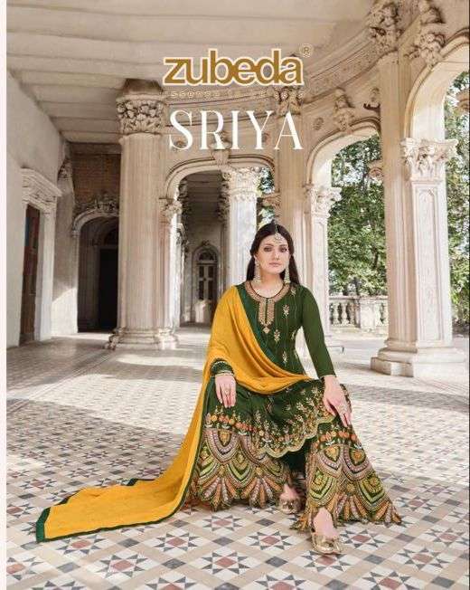 sriya by zubeda georgette work plazzo style fancy suits