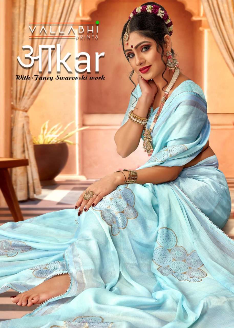 vallabhi prints aakar moss chiffon printed saris wholesale shop in surat 