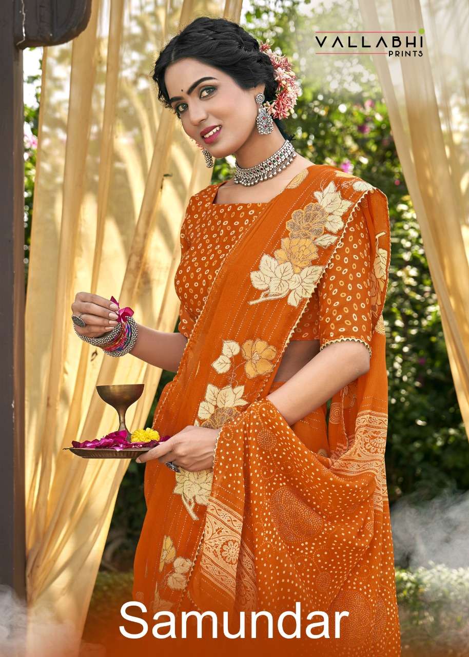 vallabhi samundar chiffon printed casual wear saree