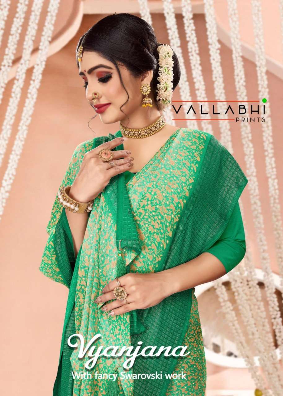 vallabhi vyanjana georgette printed casual wear saree