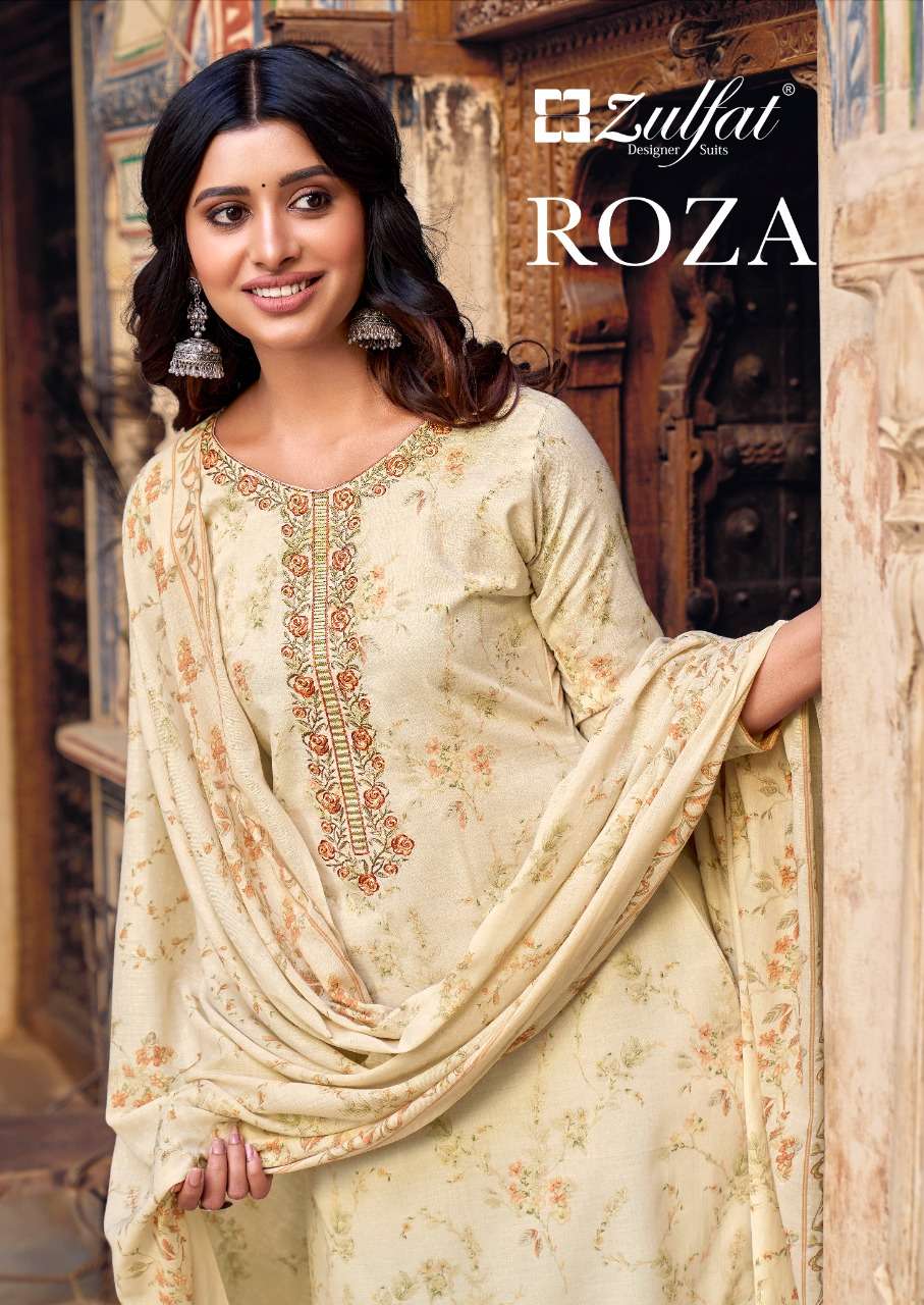zulfat present roza cotton daily wear fancy dress materials