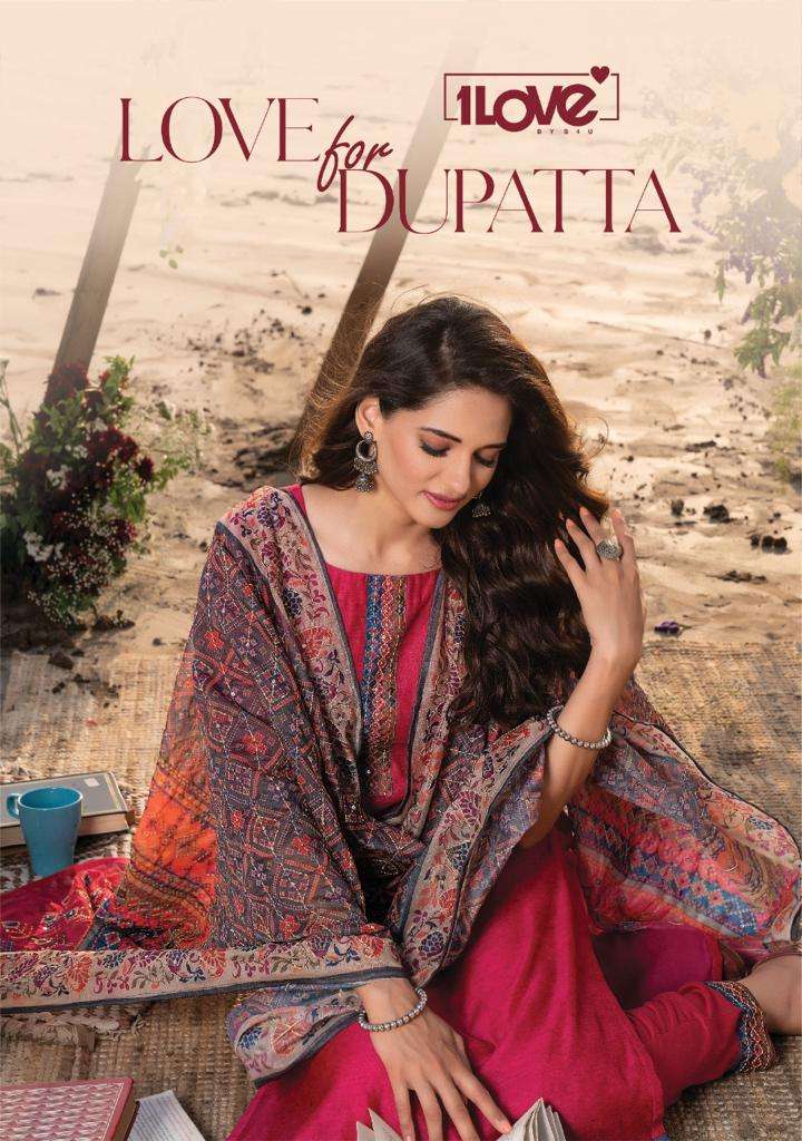 1love present love for dupatta elegant look readymade 3 piece handwork collection