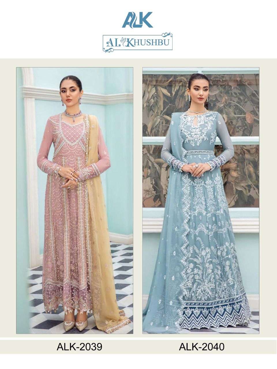 al khushbu 2039-2040 design pakistani designer dresses 