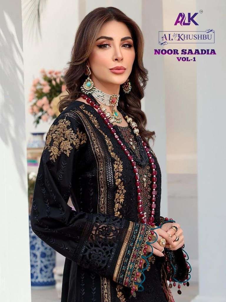 al khushbu noor saadia vol 1 pakistani cotton work dresses 