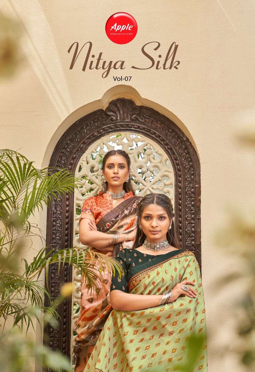 apple nitya silk vol 7 bhagalpuri digital printed sarees